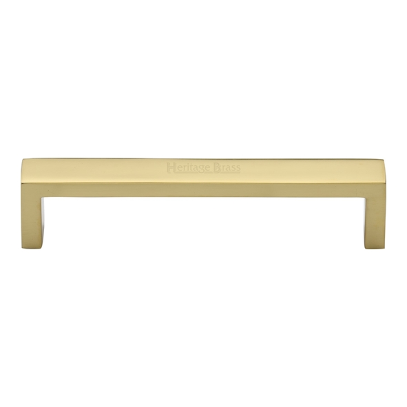 C4520 128-PB • 128 x 136 x 28mm • Polished Brass • Heritage Brass Wide Metro Cabinet Pull Handle